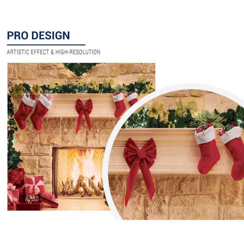 Allenjoy 6 x 6 FT Christmas Fireplace Backdrop Photography Background