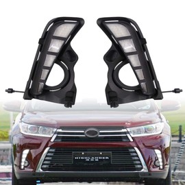 GeeGee Switchback - Lámpara de circulación secuencial diurna con luz blanca y ámbar, LED de intermitente dinámico para Toyota Highlander 2017 2018 2019