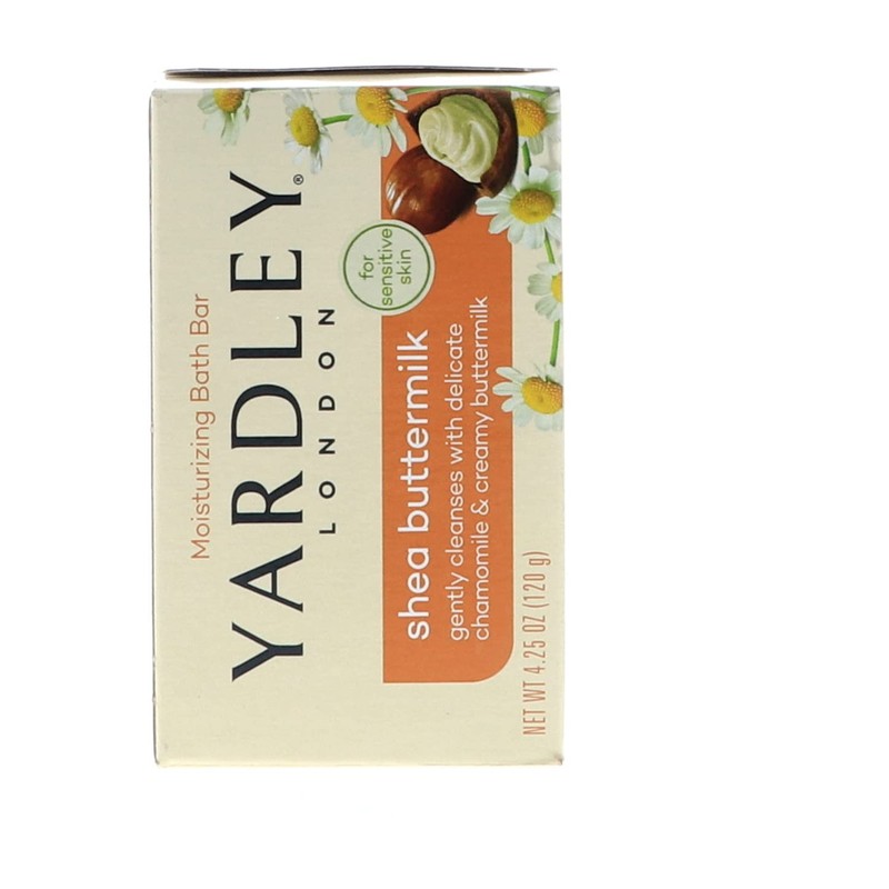 Yardley London Sensitive Skin Shea Buttermilk Bar Soap, 4.0 oz