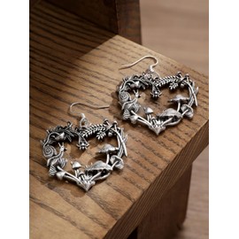 HAQUIL Vintage Nature Mushroom Snail Spider Leaf Dangle Drop Earrings Jewelry Gift for Women