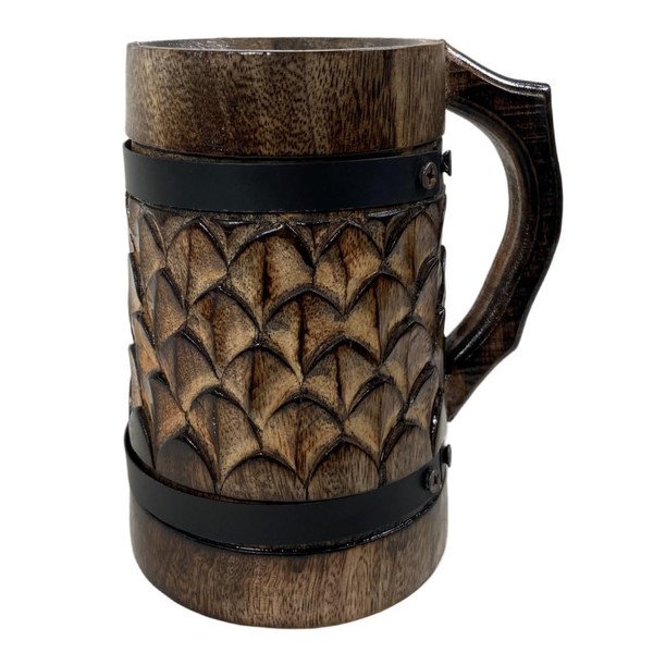 collectiblesBuy Handmade Antique Wooden Beer Mug Pine Apple Design Tankard