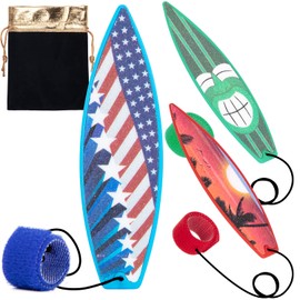 JUNIQUTE Finger Surfboard-Mini Surfboard for Kids and Surfers with Eye-catching Graphic Design and Receive Bag (3 PCS,Red/Green/Blue)