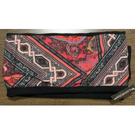 J. Hampton Dress Circular Scarf W/ Elastic Band New Black/Pink