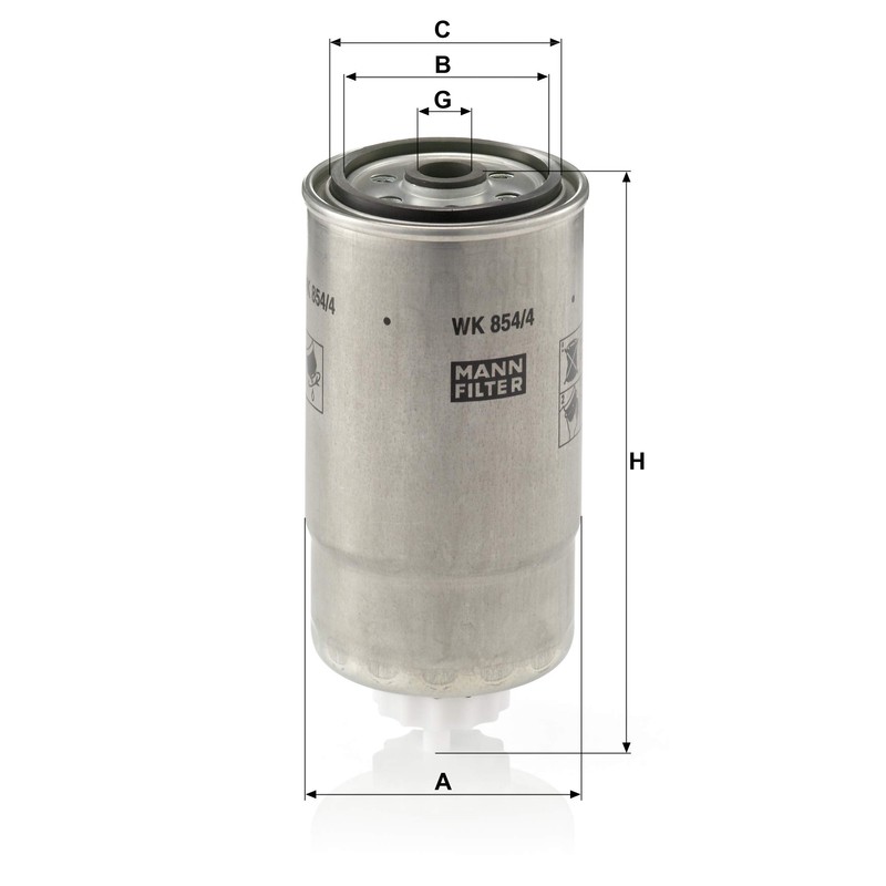 Original MANN-FILTER Fuel filter WK 854/4 – For Passenger Cars
