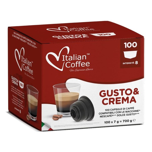 Italian Coffee for Espresso Lovers capsules compatible with Dolce Gusto