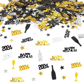 Happy New Year 2024 Confetti, Happy Years Eve Decoration 2024, Happy New Year Table Confetti, Table Decoration, New Year’s Eve Party to Celebrate Confetti Christmas Decorative Sequins