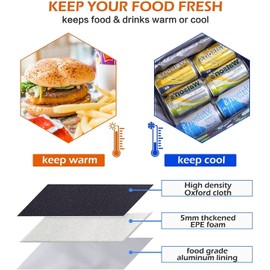 KEAIDUO Insulated Lunch Bag for Women, PU Leather Lunch Cooler Bag Insulated Leakproof Waterproof for Work, Office Camping White