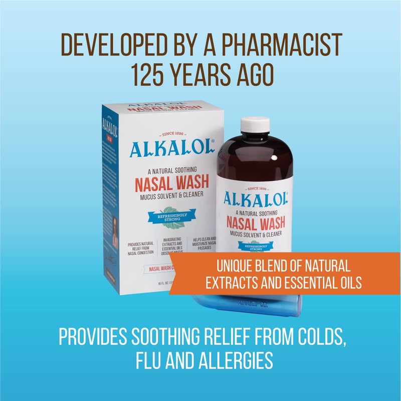 Alkalol - A Natural Soothing Nasal Wash, menthol, 2 Piece