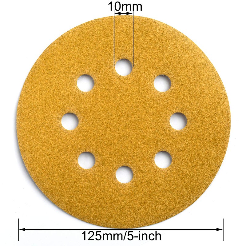 Aiyard 5-Inch 8-Hole Hook and Loop Sanding Discs 180 Grit