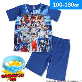 [Airin] Bandai Ultra Heroes 572 Glow Pajamas (39.4 / 43.3 / 47.2 / 47.2 / 51.2 inches (100 / 110 / 120 / 130 cm) Boys Blue, blue, 110