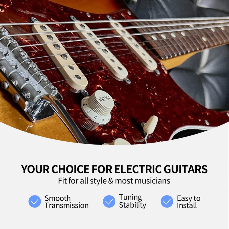 LEKATO Electric Guitar Strings, Nickel-Plated Hexagonal Steel with Nano Coating,
