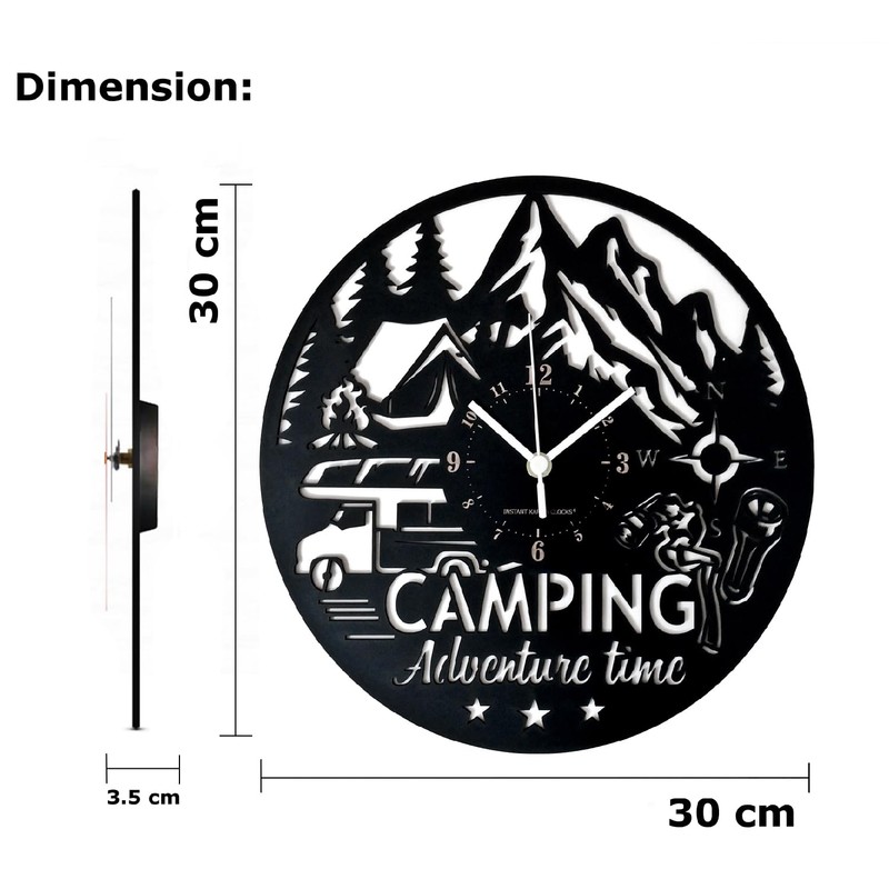 Instant Karma Clocks Wall Clock Camping Hiking Camping Hiking RV