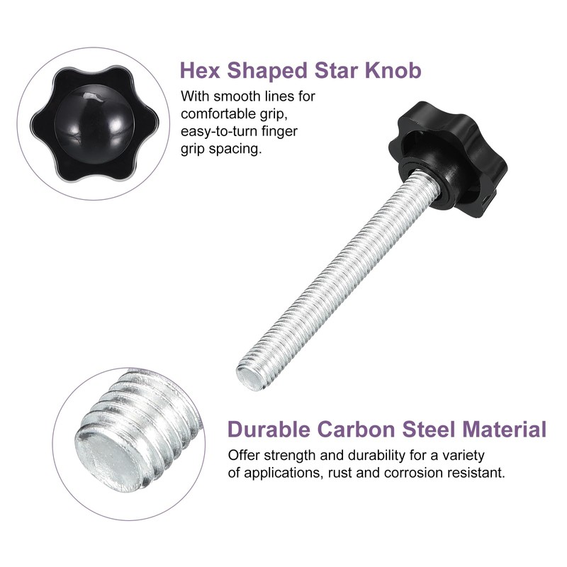 QUARKZMAN Pack of 2 M10 x 80 mm Star Handles,