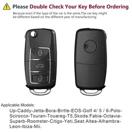 Misuyue TPU Car Key Fob Covers Compatible with VW Polo Golf 4/5/6 S-koda P-assat 3BG/3BCaddy Jetta Beetle Bora Superb Scirocco Leon Tiguan Touareg Sharan Seat, 3 Button Car Key Protection Case (White)