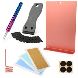 EHDIS Hair Extensions Kit with 3 Sheet Tapes, Scraper for Remove Tape, 10 Pcs Replacment Blade und Tape Remover Board, Tweezers, Sectioning Ring, Rose Gold