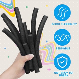 Frienda 1 Inch x 40 Ft Foam Noodles for Crafts Versatile Pool Noodles Foam Tubes Cylinder Rods for Modeling, DIY Arts and Crafts Supplies (Black)