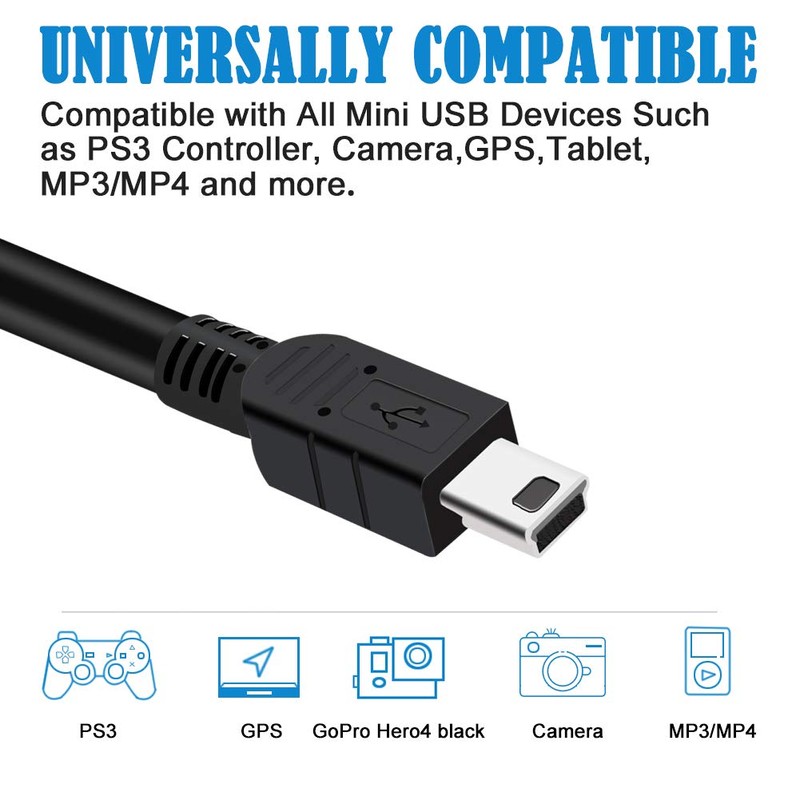 BestCH Mini USB Cable Computer PC Laptop Data Sync Cord