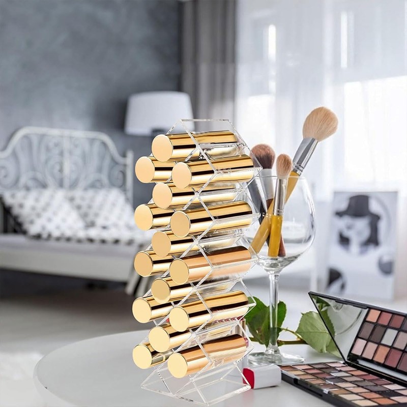 AIMALL Fish-Shaped Vertical Lipstick Holder, Clear Acrylic Cosmetic Organizer, Lip