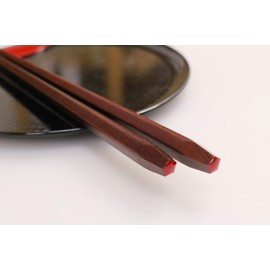 Ishida KP Lacquered Five Square Plain Chopsticks Made in Japan 8.3 inches (21 cm)