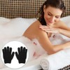 Guantes de Ducha Exfoliantes Negros de Poliéster, 4 Pares