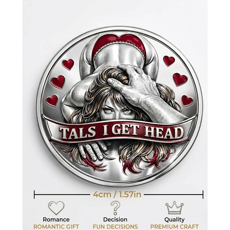 AEUXZA Challenge Coin for Couples 3D Relief Commemorative Coin Funny