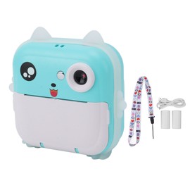 Children Digital Print Camera 24MP 5V 1080P 720P 2.4in Display USB Kids Instant Print Camera for Girls Boys Toddler Blue Green