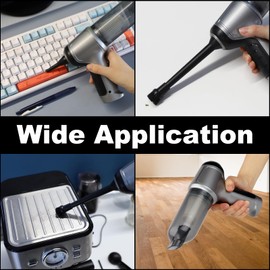 Yougfin Mini Vacuum Cleaner for Car, 3 in 1 Cordless Vacuum Cleaner 12000Pa Wireless Handheld, Brushless High Power Suction Rechargeable Vacuum for Pet, Home, Office