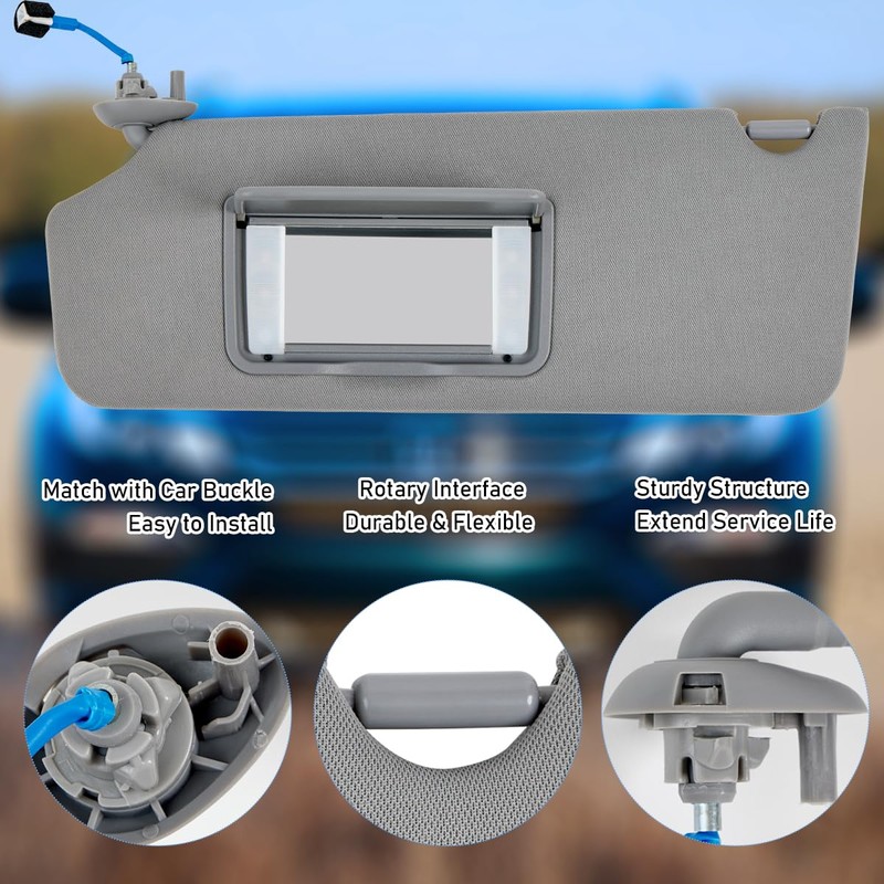 EKLN Sun Visor Left Driver Side LH with Mirror and