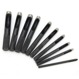 10PCS Perforadora de Cuero Perforadora de Cuero Artesanía de Cuero Juego de Perforaciones de Agujeros Huecos para Correa de Reloj de Cuero, Cuero, Correa de Junta, Tela