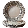 Umisriro Antique Silver Charger Plates Embossed Rim, 13 Inch Dinner