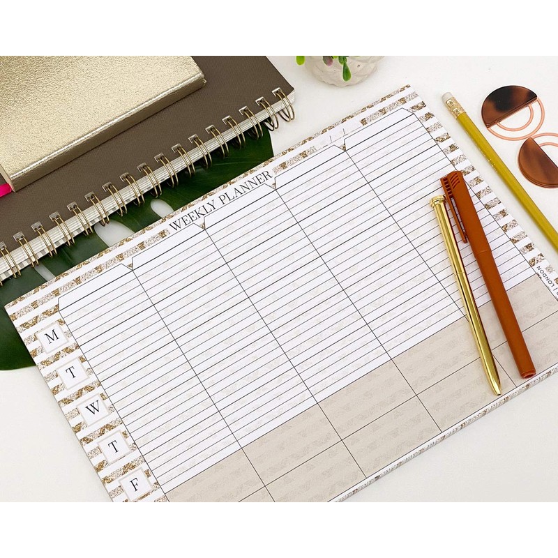 Weekly Planner Timetable A4 Pad Tear-off pages Desk-top Note-Pad Things-to-do-today