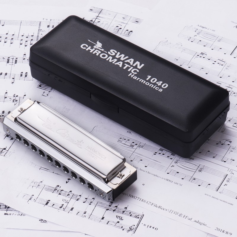 Swan Chromatic Harmonica 10 Holes 40 Tones Key of C