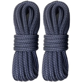 Rainier Supply Co. Boat Dock Lines (Pack of 2) - Premium Double Braided Nylon Dock Rope - Mooring Lines with 12" Eyelet - Navy Blue - 25 ft x 1/2 inch