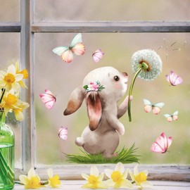 Wall Tattoo Loft Window Sticker Spring Easter Reusable Window Sticker for Children's Room