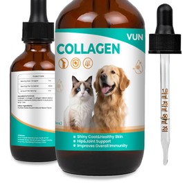 Collagen Drops for Dogs Cats-Hip & Joint Support, Itch Relief, Skin & Coat Health-Liquid Supplement with Triple Collagen Complex (Types I, II,V),MSM, Biotin & Ginger-2 fl oz Bacon Flavor