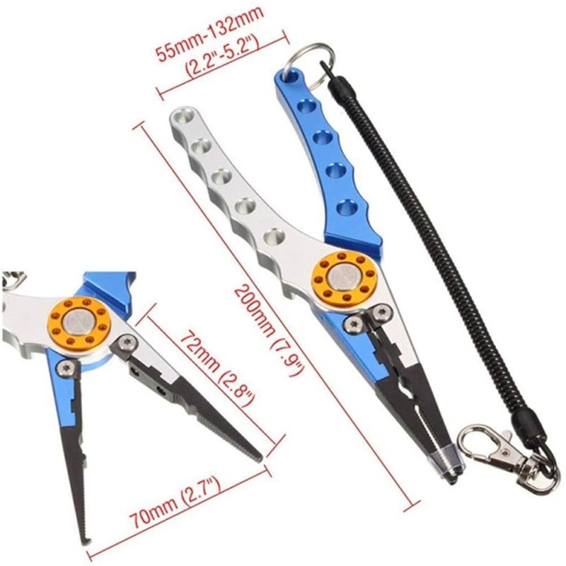 TopHomer 1Pack 7 Colors Optional Fishing Plier with Split Ring