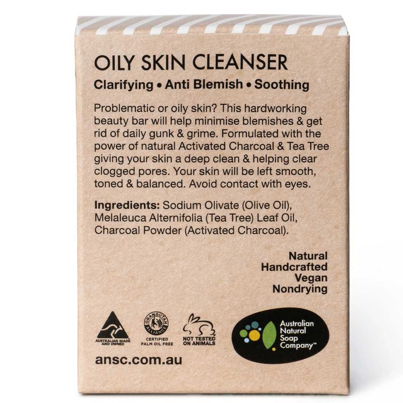 Australian Natural Soap Company Charcoal Face Cleanser Bar - Oily