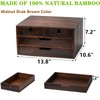 DEAYOU Bamboo Desk Organizer, 100% Natural Bamboo Desktop Drawer Organizer,