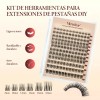 Pestañas Extensions Kit 144 Piezas H02 Curvatura D 8-18 Mm