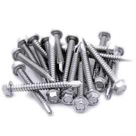 No.10 x 1.8 (4.8mm x 45mm) Hex Self-Drilling Screw (Flanged) - Stainless Steel (A2) (Pack of 20)