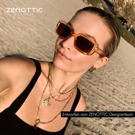 ZENOTTIC Sunglasses for Women Retro Classic Glasses with PC Lenses and UV400 Protection, brown