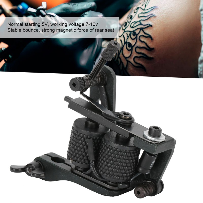 Coil Tattoo Machine Chrysanthemum Pattern Liner Shader Tattoo Gun for