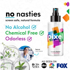Pixel Perfect | 4.2oz | Screen Cleaner Kit, for TV, Laptops, Computers, Monitors, Phones, Tablets | 120ml Cleaning Kit, Premium Natural Spray