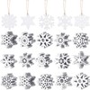 100 Pcs Christmas Unfinished Wooden Snowflake Ornaments Snowflake Hanging Cutouts