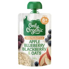Only Organic Apple Blueberry Blackberry & Oats 120g(Pack of 6)