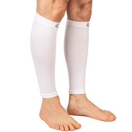 FitLegs - Sports Compression Calf Sleeve - 18-24mmHg for Muscle Fatigue, Soreness & Recovery - White - Extra Large