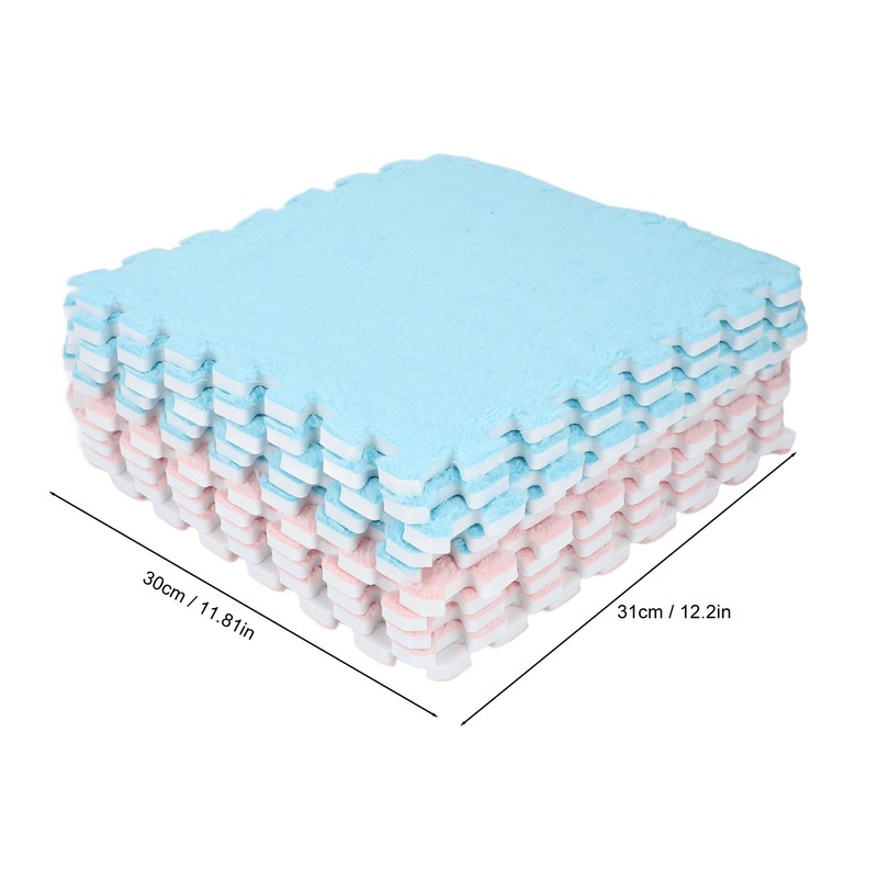 Plush Foam Interlocking Floor Carpet Soft Non Slip Cuttable Interlocking