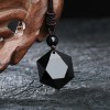 Black Obsidian Hexagram Pendant Necklace Healing Protection Crystal Jewelry