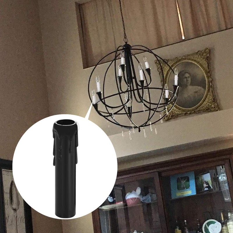 Skelang 24 Pcs 4" Tall Candle Socket Covers, Black Candle