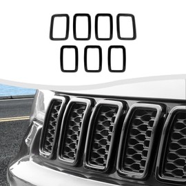 RT-TCZ 7 Piezas De Insertos De Malla Para Parrilla Delantera, Kit De Insertos De Cubiertas De Anillos Para Jeep Grand Cherokee 2017 2018 2019 2020 2021 No Apto Para Srt, Trackhawk Y Grand Cherokee L 2021 (